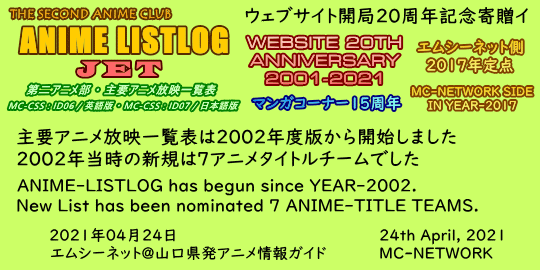 ��v�A�j�����f�ꗗ�\�i�E�F�u�T�C�g�J��20���N�L�O�񑡃C�j